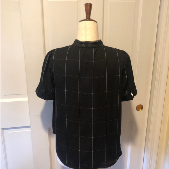 Modcloth Black Silver Shirt Organza Neck Tie NEW - Picture 4 of 9